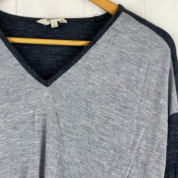 Madewell Blue V Neck Long Sleeve Tee Size S - Picture 2 of 5